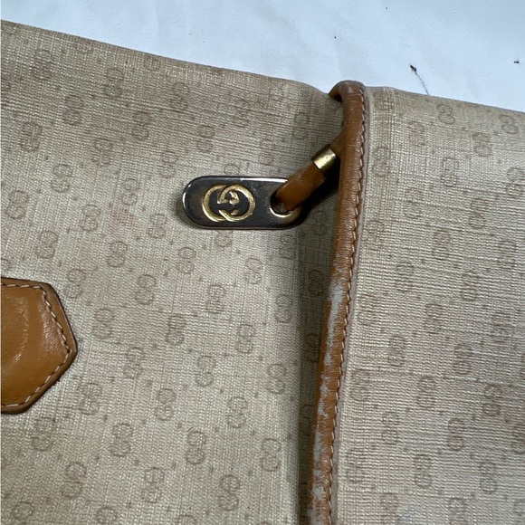 Gucci Beige GG Monogram Large Tote With Front Pocket Beige Logo Bag A501023 - Picture 4 of 13